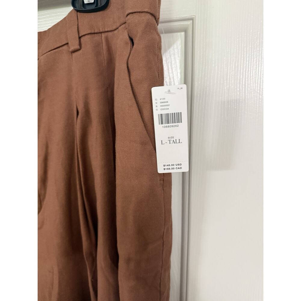 Anthropologie Maeve The Avery Linen Stretch Pleated Wide Leg Trousers L Tall New - Picture 3 of 5